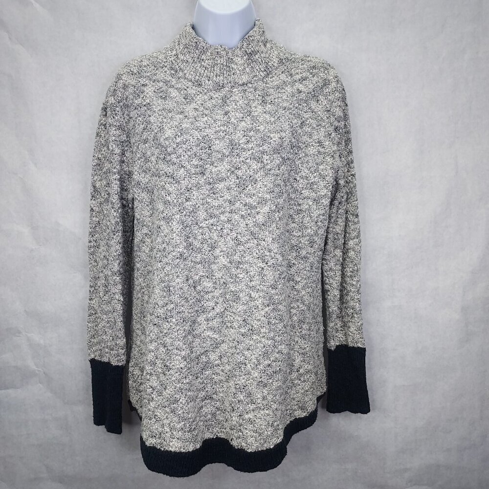 LL BEAN Signature Pullover Womens M Linen Ragg Sweater Mockneck Preppy Cabincore